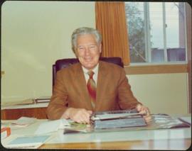 Ray Williston in the offices at BC Cellulose