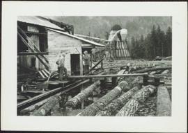 Sawmill workers and beehive burner
