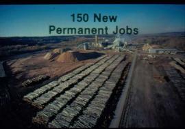 Original Construction - Graphic presentation slide: "150 new permanent jobs"