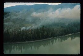 Woods Division - Fire - Hillside fire beside river