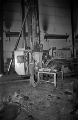 Workplace Album - Two Men & Blasthole Drill at Shop