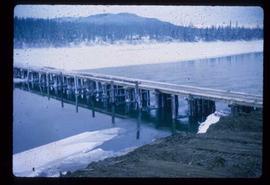 Woods Division - Bridges - Low water under an unidentified bridge in winter