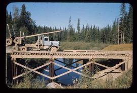 Woods Division - Bridges - Truck crossing bridge near McGregor