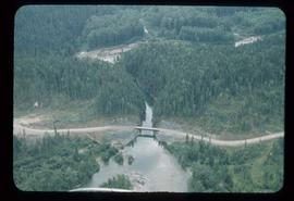 Woods Division - Bridges - Aerial of Bear Bridge looking upstream