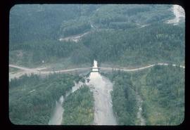 Woods Division - Bridges - Aerial of Bear Bridge looking upstream