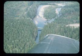 Woods Division - Bridges - Aerial of Bear Bridge looking downstream