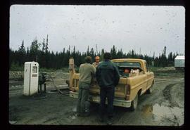 Woods Division - Timbercruising - Fueling up vehicle for field trip