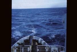 The bow of a weather ship