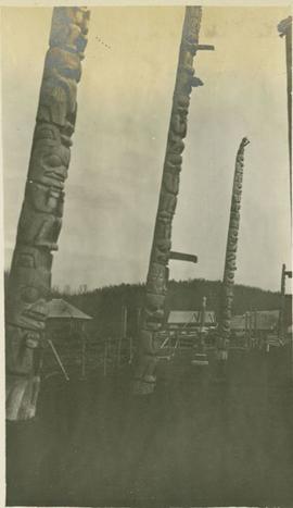 First Nations village near Hazelton with totem poles