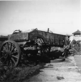Derelict horse drawn drop wagon