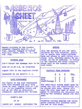 The Asbestos Sheet Aug. 1964