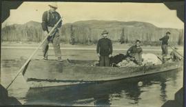 Frank Swannell, Al Phipps and three unidentified crewmen on the Peace River
