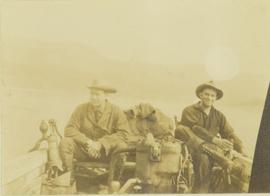 Prentiss Gray and Mac McGarvey in a boat on the Peace River