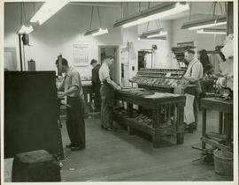 Prince Rupert Daily News - Portion of back shop featuring three typesetting machines