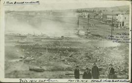 Downtown Fort George after a devasting fire
