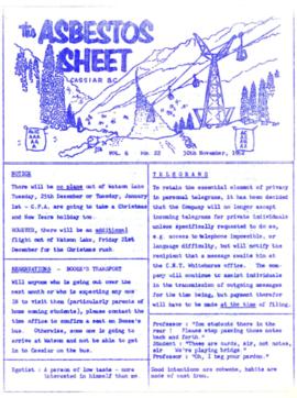The Asbestos Sheet Nov. 1962