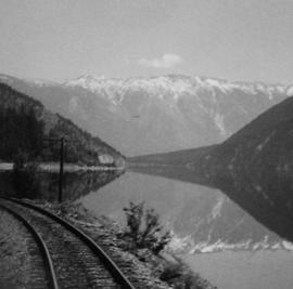 Pacific Great Eastern track along Seton or Anderson Lake