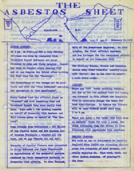 The Asbestos Sheet Feb. 1958