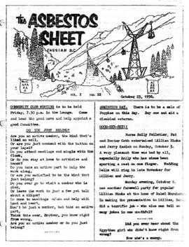 The Asbestos Sheet 23 Oct. 1958