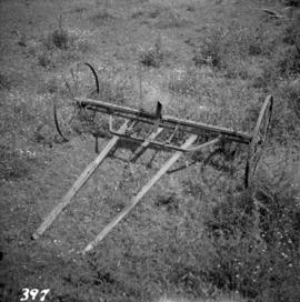 Horse drawn hay rack near Yarrow
