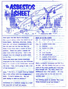 The Asbestos Sheet Jan. 1960