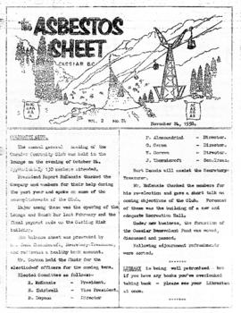 The Asbestos Sheet 24 Nov. 1958