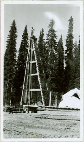 Bert Youngstrom Standing on Pile Driver