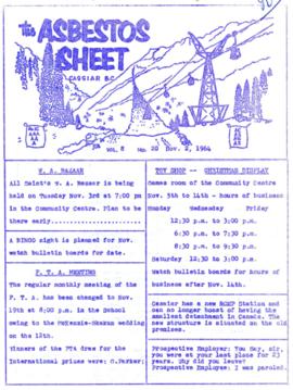 The Asbestos Sheet Nov. 1964