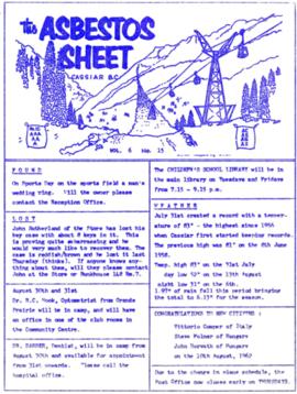 The Asbestos Sheet Aug. 1962