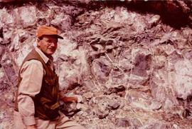 Bill Plumb at Excavated Wall, Clinton Creek, YT