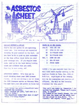 The Asbestos Sheet Jan. 1960