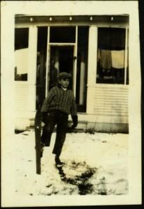Hugh Taylor Jr. Wearing Skis 