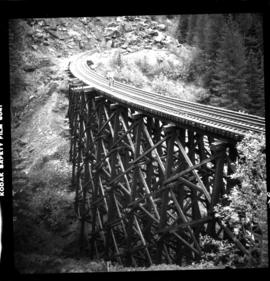 Trestle bridge on CPR Kettle Valley Railway in Myra Canyon