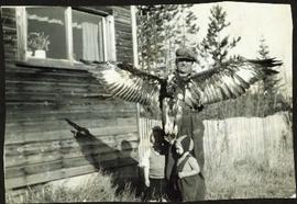Bob Baxter with Eagle and Two Young Sons