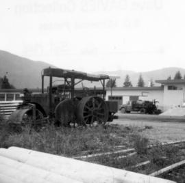 Road roller in work yards of North Cowichan District Municipality