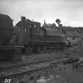 2-8-2 tank locomotive belonging to MacMillan, Bloedel, & Powell River Ltd.