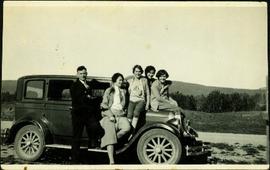 Ellen and Lucy Taylor in Group by Car