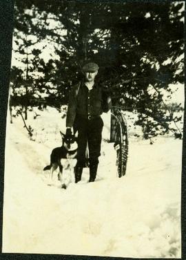 Percy Garland & Husky at Summit Lake in Winter