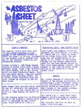 The Asbestos Sheet Mar. 1965