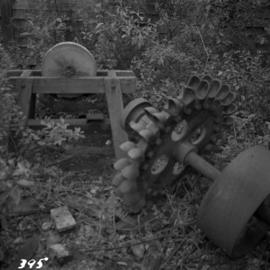 Old pelton wheel at former quarry at Granite Falls