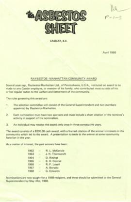 The Asbestos Sheet Apr. 1969