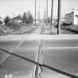 Former B.C. Electric Railway track crossing Sea Island Way