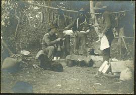 Crew Eating in Camp