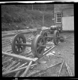 Britannia Copper Mine derelict traction wheels