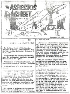 The Asbestos Sheet Sept. 1966