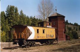 Wooden caboose and water tank
