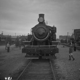 West Coast Railway Association locomotive at station in Vancouver, B.C.