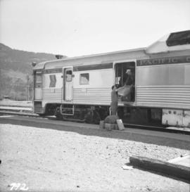 Pacific Great Eastern two-car Budd unit at Pemberton