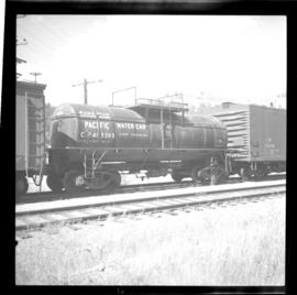 Water tank car on CPR line at Rock Creek