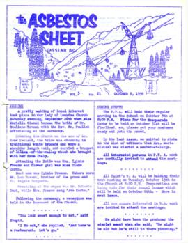 The Asbestos Sheet Oct. 1959